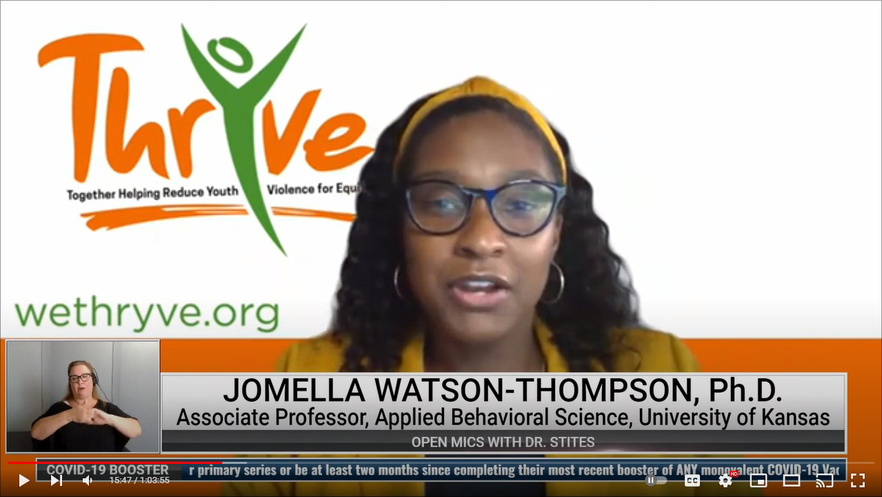 "Jomella Watson-Thompson being interviewed on the program."