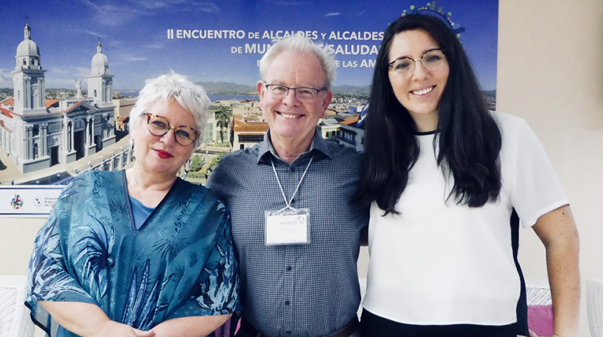 Photo of Steve Fawcett with Dr. Gerry Eijkemans and Micaela Pereira.
