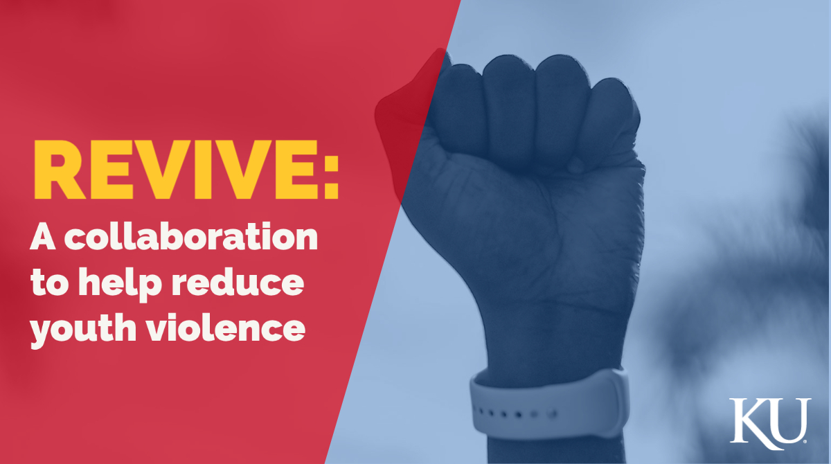 Image of a fist with the text "REVIVE: A collaboration to help reduce youth violence" next to it.