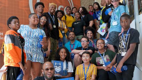 Youth gathered for an event.