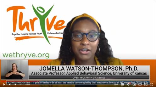 Jomella Watson-Thompson being interviewed on the program.